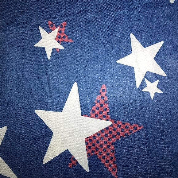 ☆NWT☆Women's Crisscross Back Moisture Wicking Star Print Short Sleeve Yoga Tee★ - Picture 8 of 11